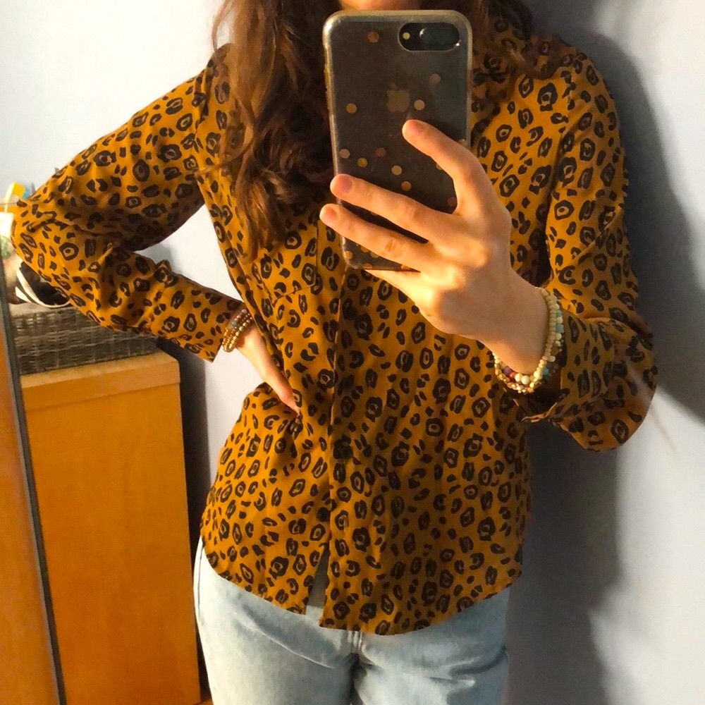 Leopard Print Button Down